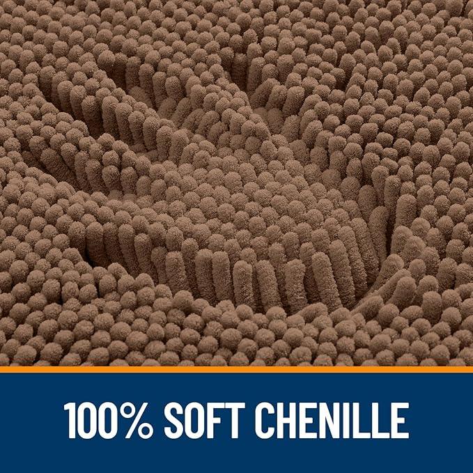 OLANLY Bathroom Rugs 30x20, Extra Soft Absorbent Chenille Bath Rugs, Rubber Backing Quick Dry, Machine Washable Bath Mats for Bathroom Floor, Tub and Shower, Home Decor Accessories, Mocha - ModernBath