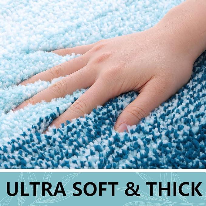 Arotive Microfiber Bathroom Rugs, Shaggy Soft and Absorbent Bath Rug, Non-Slip, Thick Plush Machine Washable Dry Bath Mats for Bathroom, Tub and Shower, 30x20, Peacock Blue, Rectangular - ModernBath