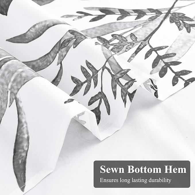 BOODII Grey Plant Watercolor Shower Curtains 72 inches Long Floral Leaf Shower Curtain for Bathroom Botanical Leaves Grey Eucalyptus Curtain Jungle Bathroom Decor 72x72 - ModernBath