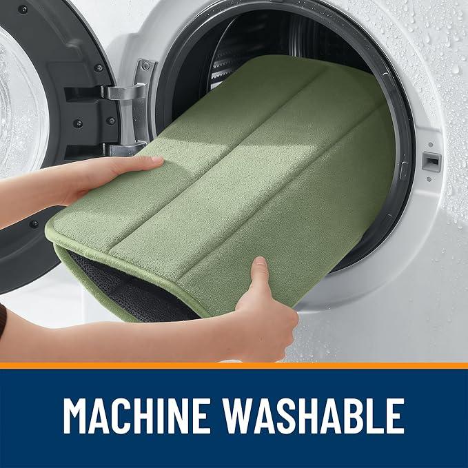 OLANLY Memory Foam Bath Mat 30x20, Super Soft Absorbent Bathroom Rugs, Quick Dry, Machine Washable Shower Floor Rugs, Bathmat Carpet, Bathroom Home Decor Accessories, Sage Green - ModernBath