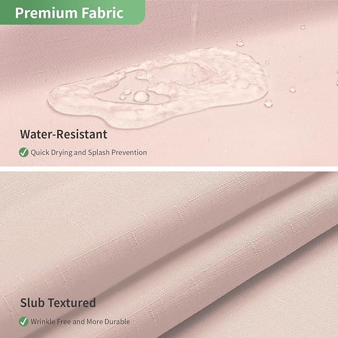 eachope Blush No Hook Shower Curtain with Snap-in Fabric Liner Set,Slub Textured Fabric Shower Curtains for Bathroom,Hotel Style Modern Shower Curtain,Water Repellent & Washable,71x74(72) - ModernBath