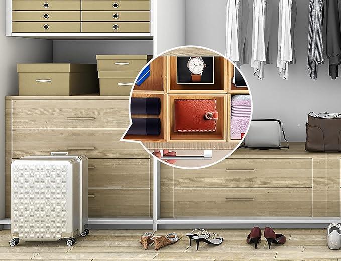 Kootek Bamboo Drawer Organizer with Removable Dividers, 6 Pcs Adjustable Kitchen Drawer Organizer Utensils Bamboo Organizers Silverware Storage Box Cutlery Tray Multi-Use for Bathroom, Makeup, Office - ModernBath