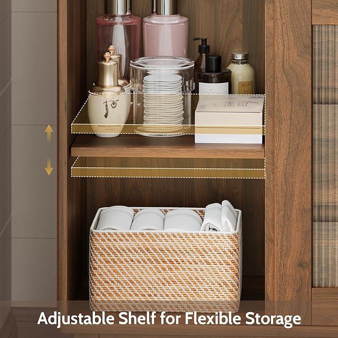 Bathroom Storage Cabinet, Small Storage Cabinets with Doors and Shelves, Coffee Bar Cabinet Buffet Sideboard Cabinet for Dining Room, Living Room, Entryway, Walnut - ModernBath