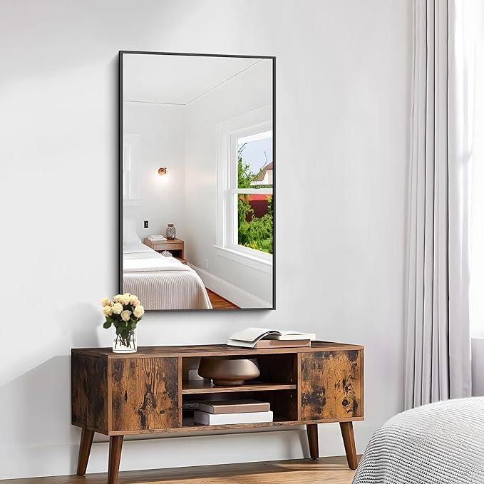 KOCUUY Bathroom Mirror, 24x40 Inch Black Mirror with Aluminum Metal Frame, Black Vanity Wall Mirror Modern Home Decor for Bathroom, Living Room, Farmhouse and Entryway, Hang Horizontal/Vertical - ModernBath