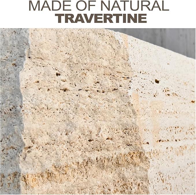 Koville Roman Travertine Tray, 12x8 Coffee Table Vanity/Decorative Tray for Jewerly, Watch, Perfume Candle Storage for Bedroom/Bathroom/Kitchen Countertop - ModernBath