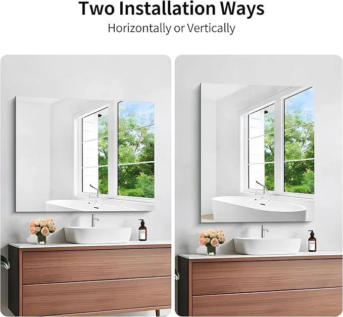 KOCUUY Frameless Bathroom Mirror, 30"x36" Frameless Mirror for Bathroom Sink, Unframed Mirrors for Wall Upgraded Shatterproof Design, Modern Decorative for Bedroom, Living Room, Entryway - ModernBath