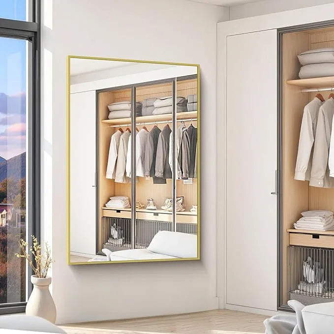 KOCUUY Large Gold Bathroom Mirror, 60x40 Inch Rectangular Mirror for Bathroom Sink, Oversized Wall Mirror with Metal Gold Frame for Living Room, Farmhouse, Entryway, Hang Horizontal/Vertical - ModernBath