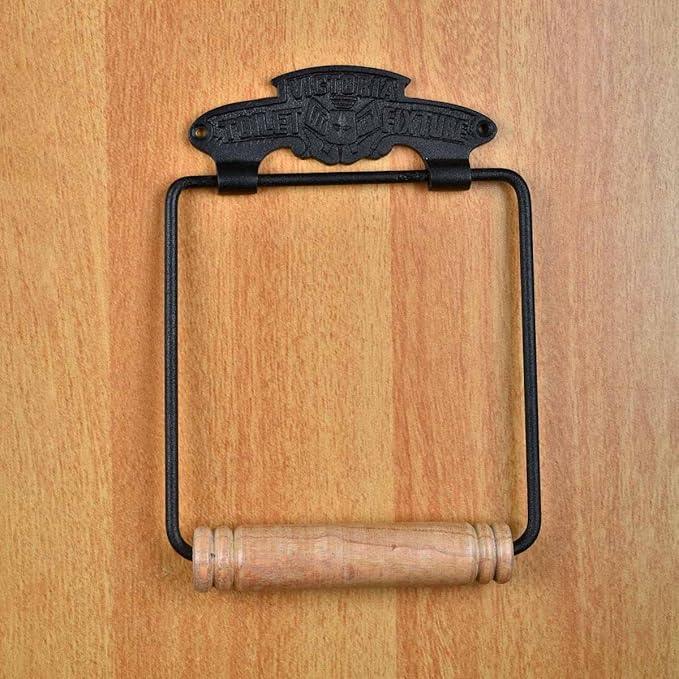 Renovators Supply Toilet Paper Holder - Antique Wall Mount Toilet Paper Holder - Sanitary Paper Holder - Vintage Bathroom Decor - Colonial Tissue Holder - Black, Victorian, Pack of 1 - ModernBath