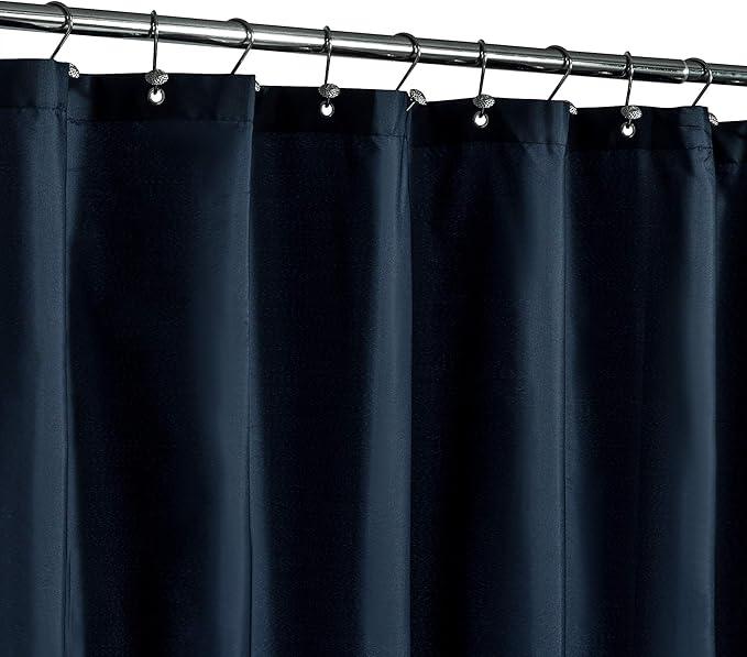 N&Y HOME Fabric Shower Curtain Liner with Weighted Magnets - Navy Blue Shower Curtain for Bathroom with Hotel Quality, Machine Washable, Water Repellent - Navy, 72x72 - ModernBath