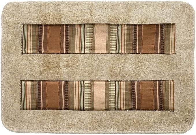 Zahari Home Contempo Modern Bathroom Rug Classic Luxury Bath Rug Contemporary Decor Beautiful Shower Mat Unique Design Stylish Washable Bathroom Rug Striped Bath Rug Bath Shower Tub Décor - ModernBath