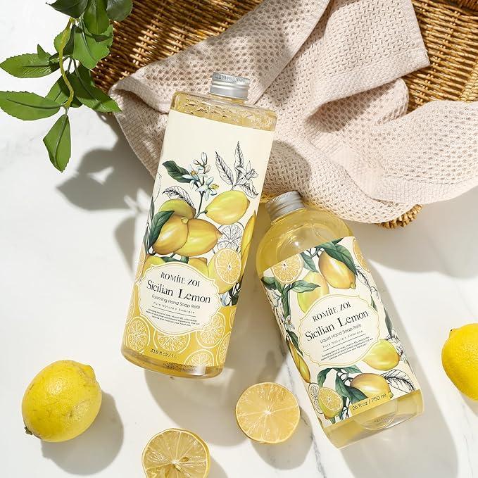 ROMIIE ZOI Liquid Hand Soap Refills, Lemon, Gentle & Moisturizing Formula, 750 ML/ 26 FL OZ - ModernBath