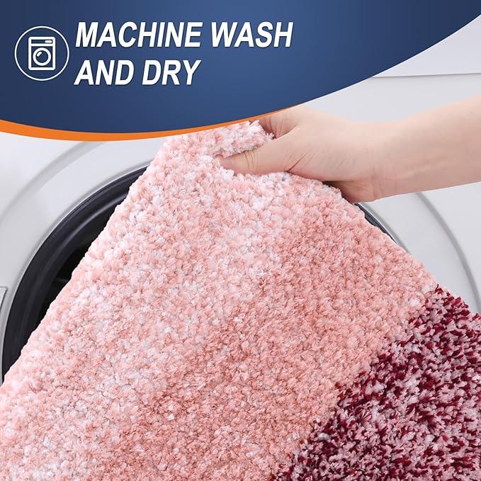 OLANLY Bathroom Runner Rugs 44x24, Extra Soft Absorbent Microfiber Bath Rugs, Rubber Backing, Quick Dry, Machine Washable Bath Mats for Bathroom Floor, Tub and Shower, Home Decor Accessories, Red - ModernBath