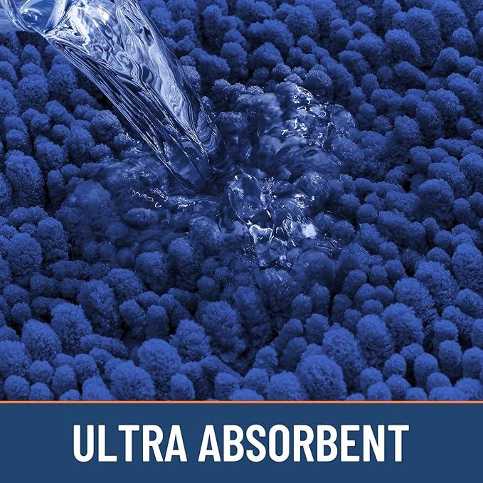 Smiry Bathroom Rugs Mat 44x24, Extra Soft Absorbent Chenille Bath Rugs, Non Slip Rubber Backing Machine Washable Quick Dry Bath Mats for Bathroom Floor, Tub, Shower, Home Decor Accessories, Royal Blue - ModernBath