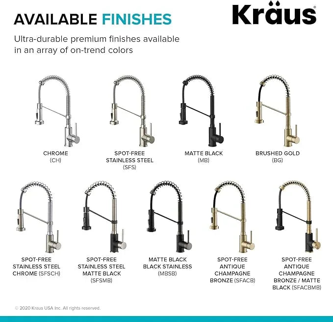 KRAUS Bolden Commercial Style 2-Function Single Handle Pull Down Kitchen Faucet in Spot-Free Antique Champagne Bronze/Matte Black, KPF-1610SFACBMB - ModernBath