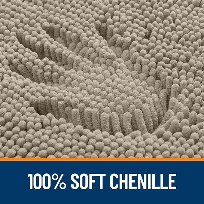 OLANLY Bathroom Rugs 24x16, Extra Soft Absorbent Chenille Bath Rugs, Rubber Backing Quick Dry, Machine Washable Bath Mats for Bathroom Floor, Tub and Shower, Home Decor Accessories, Warm Taupe - ModernBath