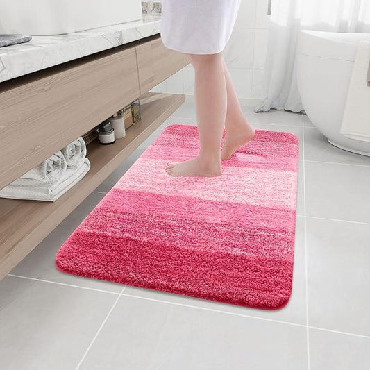 Arotive Microfiber Bathroom Rugs, Shaggy Soft and Absorbent Bath Rug, Non-Slip, Thick Plush Machine Washable Dry Bath Mats for Bathroom, Tub and Shower, 36x24, Pink, Rectangular - ModernBath
