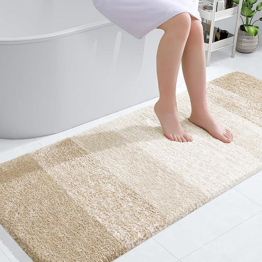 OLANLY Bathroom Runner Rugs 59x24, Extra Soft Absorbent Microfiber Bath Rugs, Rubber Backing, Quick Dry, Washable Bath Mats for Bathroom Floor, Tub and Shower, Home Decor Accessories, Light Beige - ModernBath