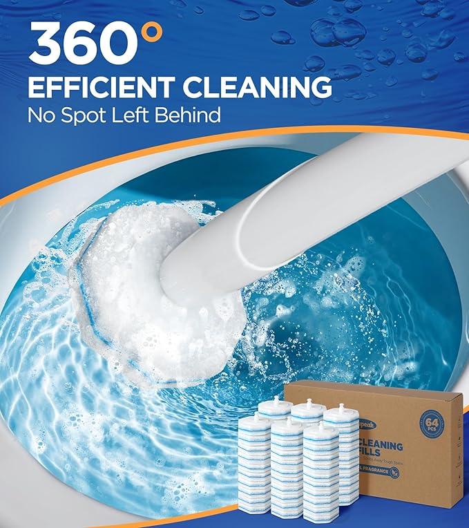 64 Count Toilet Wand Refills for Clorox Toilet Wand, 5X Cleaning Power Toilet Bowl Cleaners with Exclusive Formula, High-Density Disposable Toilet Brush Scrubber - No Falling Apart, Fresh Fragrance - ModernBath