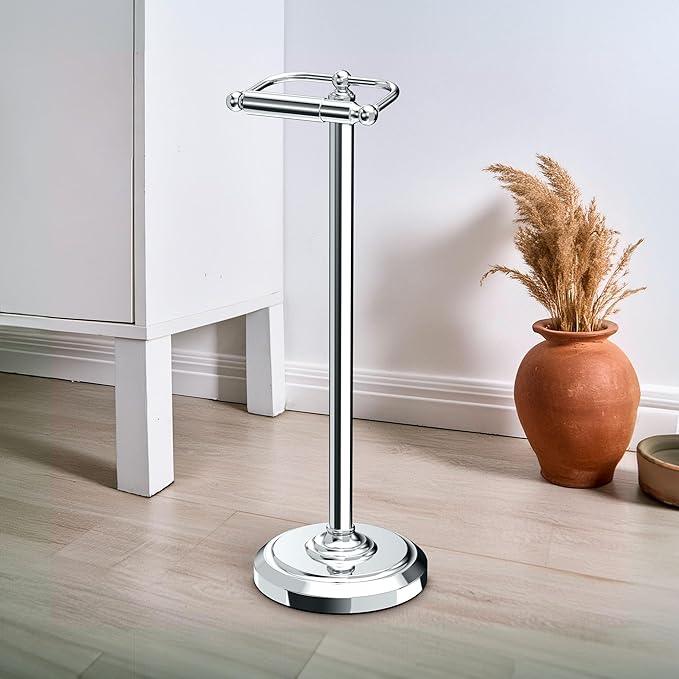 Gatco 1436C Pedestal Toilet Paper Holder, Chrome Large, 22" H - ModernBath