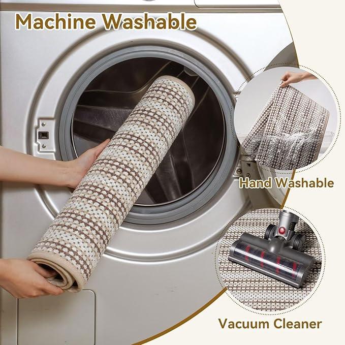 YDKGL Bathroom Rug Mat,Soft Non Slip Absorbent Water Bath Rug,Quick Dry Machine Washable Chenille Braided Shower Mat,Bath Mat for Bathroom Floor,Home Decor Accessories Coffee 24x35 - ModernBath