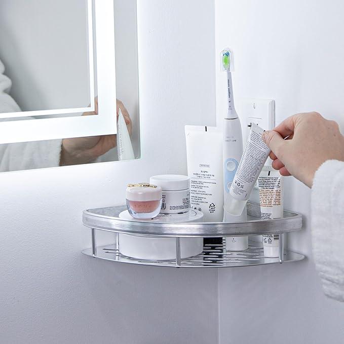 Cadella USA | Corner Shower Shelves | 2-Pack | No Drill Self-Adhesive | Black Bathroom Organizer - ModernBath