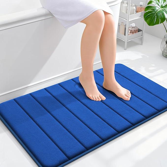 OLANLY Memory Foam Bath Mat 36x24, Super Soft Absorbent Bathroom Rugs, Quick Dry, Machine Washable Shower Floor Rugs, Bathmat Carpet, Bathroom Home Decor Accessories, Royal Blue - ModernBath