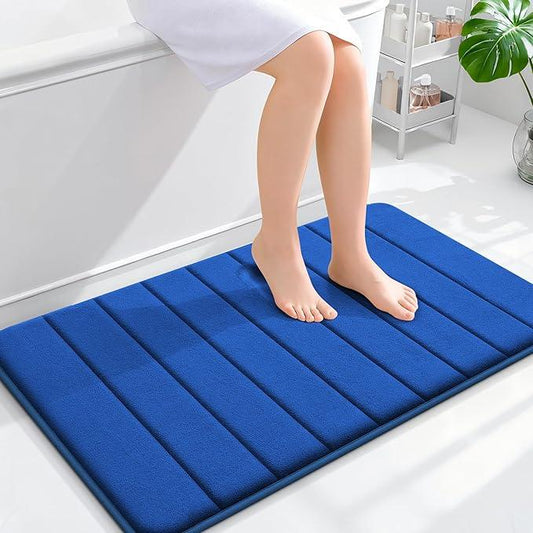 OLANLY Memory Foam Bath Mat 36x24, Super Soft Absorbent Bathroom Rugs, Quick Dry, Machine Washable Shower Floor Rugs, Bathmat Carpet, Bathroom Home Decor Accessories, Royal Blue - ModernBath