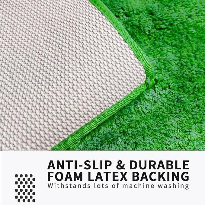 FIFU Bathroom Runner Rug 24" W x 48" L, Bath Mats for Bathroom, Bedroom & Kitchen, Non-Slip Rubber Latex Backing, Comfort & Soft Shower Bathmat & Carpet for Sink, Home & Hallways, Green - ModernBath