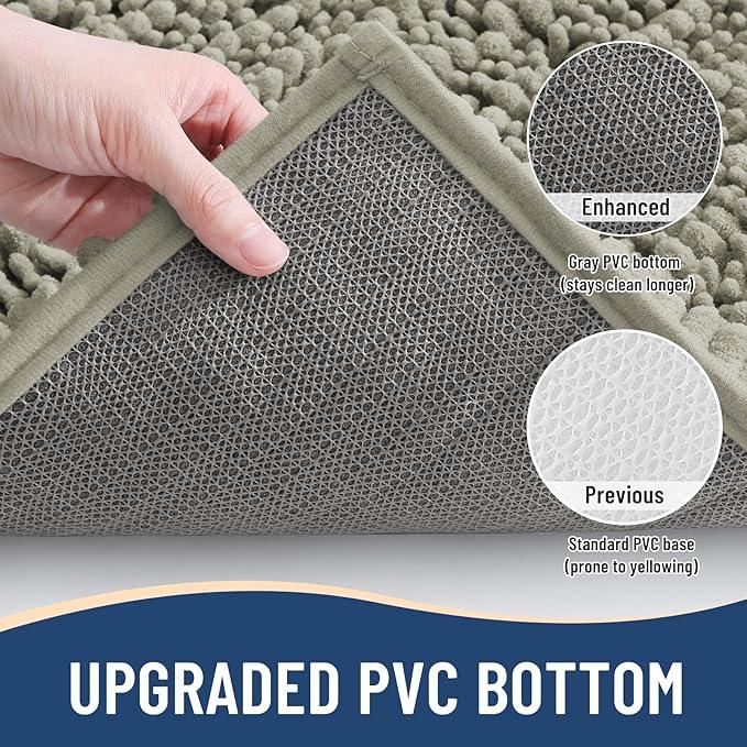 Arotive Luxury Chenille Bathroom Rug Mat, Extra Soft Thick Absorbent Shaggy Bath Rugs, Non-Slip Machine Wash Dry, Plush Bath Mats for Bathroom, Shower and Tub, 30x20, Warm Taupe - ModernBath