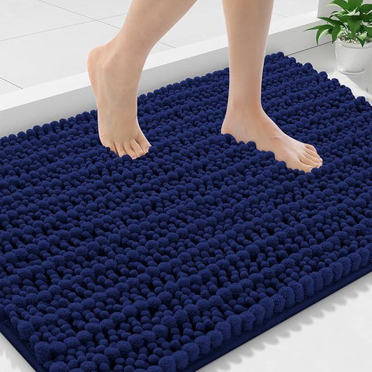 Smiry Bathroom Rugs Mat 36x24, Extra Soft Absorbent Chenille Bath Rugs, Non Slip Rubber Backing Machine Washable Quick Dry Bath Mats for Bathroom Floor, Tub, Shower, Home Decor Accessories, Navy Blue - ModernBath