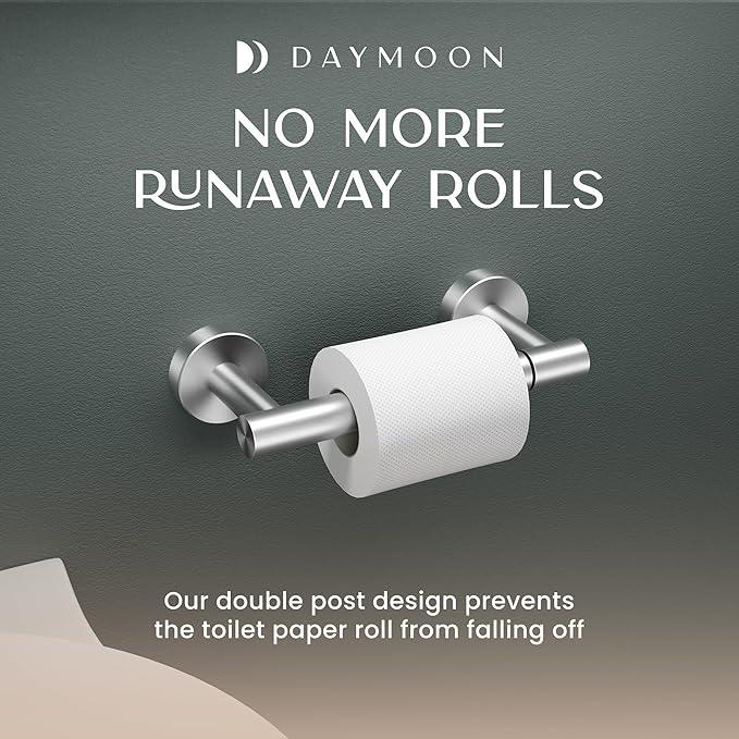 Day Moon™ (2 Pack) Brushed Nickel Toilet Paper Holder - Toilet Paper Holder Wall Mount - ModernBath