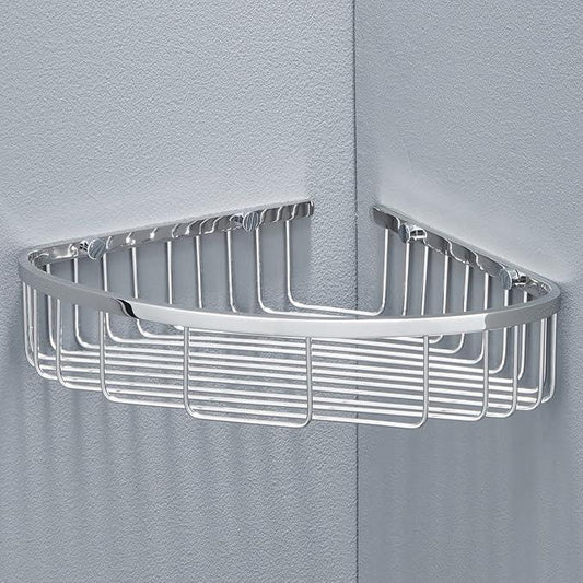 Segistan Bathroom Corner Shower Caddy Organizer, Corner-Hollow Design, SUS304 Stainless Steel Heavy Duty Rust-Proof Bathroom Shelf Organizer Holder, Wall Mounted Storage Rack, Brushed Chrome - ModernBath