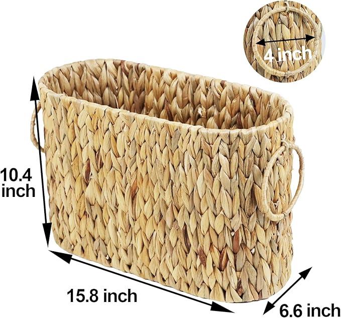 Toilet Paper Storage, Water Hyacinth Bathroom Toilet Paper Basket for Storage, Toilet Paper Holder Wicker Basket for 6 Mage Rolls, Bathroom Accessories Organizer - ModernBath