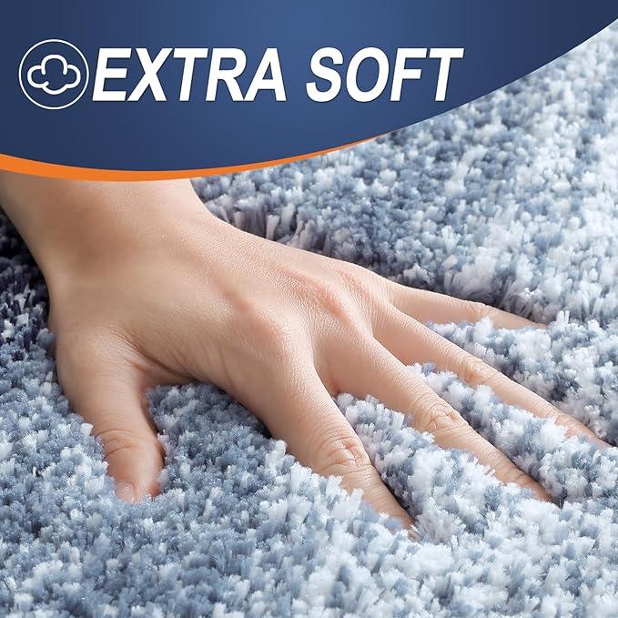 OLANLY Bathroom Rugs Mat 30x20, Extra Soft Absorbent Microfiber Bath Rugs, Rubber Backing, Quick Dry, Machine Washable Bath Mats for Bathroom Floor, Tub and Shower, Home Decor Accessories, Airy Blue - ModernBath