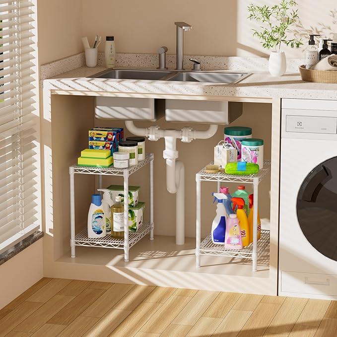 SINGAYE Shelf Closet Wire Shelving：Adjustable Metal Unit for Laundry Room Organization Bathroom Kitchen Home Storage Small Pantry Rack Shelves - ModernBath