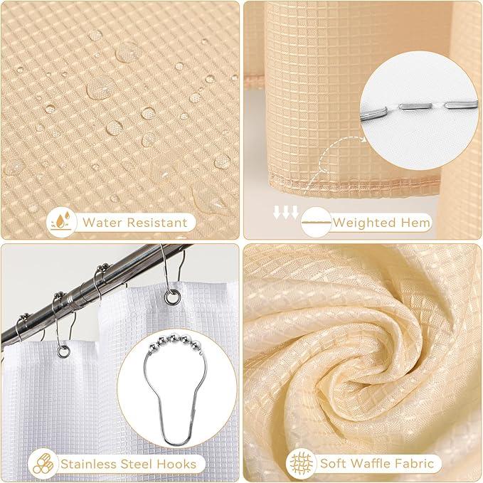 SLDIYWOW Beige Bathroom Accessories Set, Bathroom Sets with Shower Curtain and Rugs for Home Decor/Housewarming - ModernBath