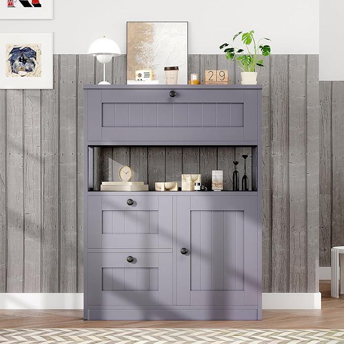 Bathroom Cabinet, Modern Bathroom Floor Storage Cabinet Organizer with 1 Door and 3 Drawers, Freestanding Cupboard for Kitchen/Living Room Use - ModernBath