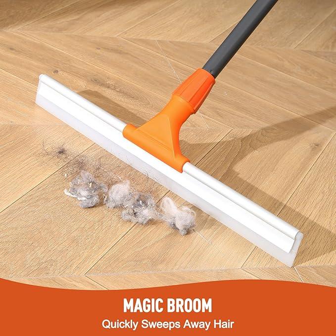 CLEANHOME Silicone Floor Squeegee for Shower Glass, Floor, and Garage - Heavy-Duty Pet Hair Remover, Bathroom Tile Cleaner, Window Wiper - Flexible, No Streaks, Compact Storage - ModernBath