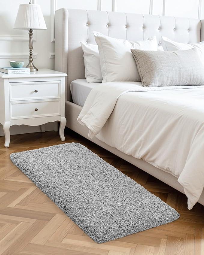 ILANGO Grey Bathroom Rugs 60" × 24" Non Slip & Super Absorbent Extra Thick Soft, Washable Bath Carpet Runner for Floor, Microfiber Plush Shaggy Bath Mats with Rubber for Bedroom Bathtub Shower Room - ModernBath