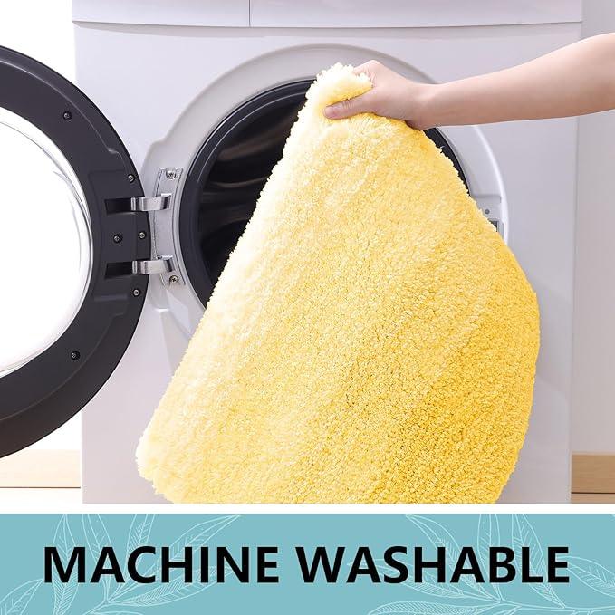 Arotive Microfiber Bathroom Rugs, Shaggy Soft and Absorbent Bath Rug, Non-Slip, Thick Plush Machine Washable Dry Bath Mats for Bathroom, Tub and Shower, 59x24, Yellow, Rectangular - ModernBath