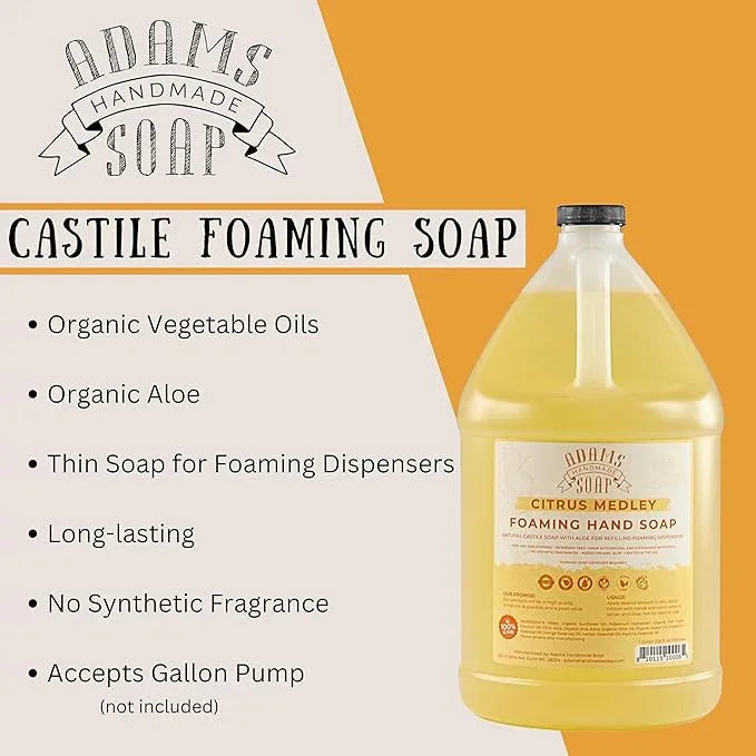 Adams Handmade Soap Liquid Foaming Soap 1 Gal - Citrus Medley (Pack of 4) - ModernBath