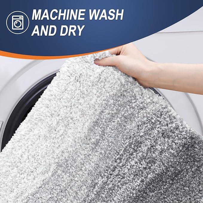 OLANLY Bathroom Runner Rugs 70x24, Extra Soft Absorbent Microfiber Bath Rugs, Rubber Backing, Quick Dry, Washable Bath Mats for Bathroom Floor, Tub and Shower, Home Decor Accessories, Light Grey - ModernBath