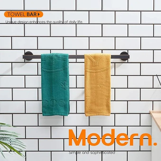 24 Inch Bathroom Towel Racks Bath Towel Bars Kitchen Towel Holder Towel Rails Wall Mounted SUS304 Stainless Steel Oil Rubbed Bronze AN4001ORB-L24 - ModernBath