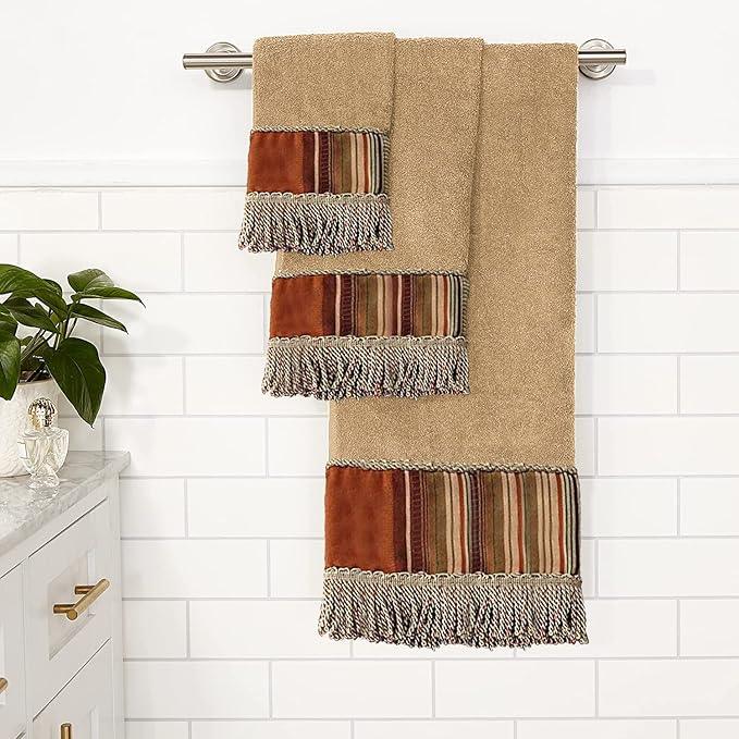 Zahari Home Contempo Modern Bathroom Towel Set - 3 Piece Set, Bath Towel, Hand Towel and Wash Towel - Classic Luxury Contemporary Decor - Beautiful Bath Ensemble - Unique Striped Pattern - ModernBath