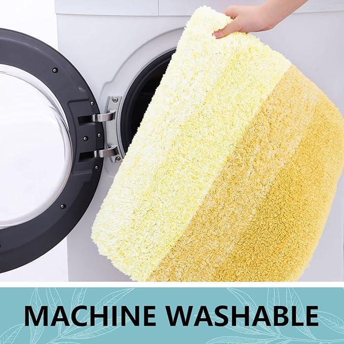Arotive Microfiber Bathroom Rugs, Shaggy Soft and Absorbent Bath Rug, Non-Slip, Thick Plush Machine Washable Dry Bath Mats for Bathroom, Tub and Shower, 30x20, Light Yellow, Rectangular - ModernBath