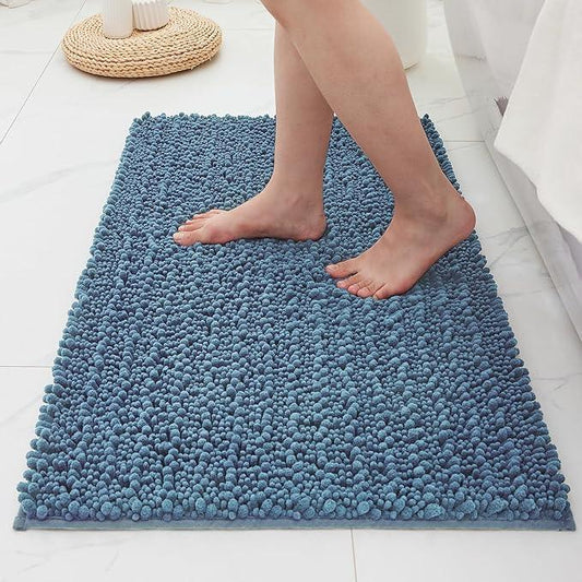 ILANGO Bathroom Rugs Light Blue 36x24,Extra Soft Absorbent Chenille Bath Rugs,Thick Non-Slip Shaggy Bath Mat,Machine Washable Quick Dry Bath Mats for Bathroom Floor, Tub, Shower Accessories - ModernBath