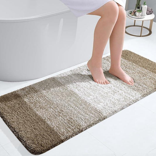 OLANLY Bathroom Runner Rugs 47x20, Extra Soft Absorbent Microfiber Bath Rugs, Rubber Backing, Quick Dry, Machine Washable Bath Mats for Bathroom Floor, Tub and Shower, Home Decor Accessories, Coffee - ModernBath