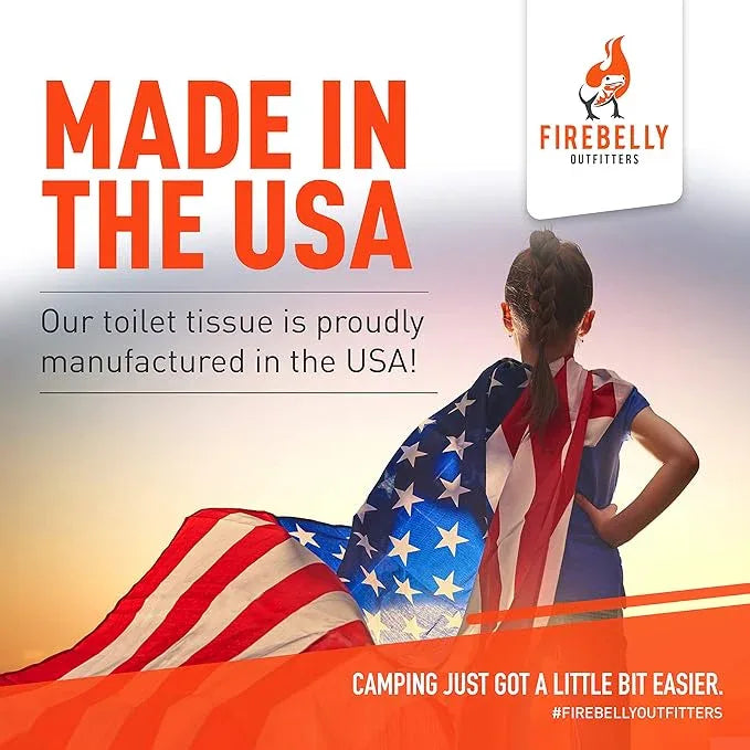 RV Toilet Paper, Septic Tank Safe-MADE IN THE USA- 8 Rolls,2-Ply 500 Sheets - Fast Dissolve Bath Tissue for Camping, Marine, RV Holding Tanks, Biodegradable - Firebelly Outfitters - ModernBath