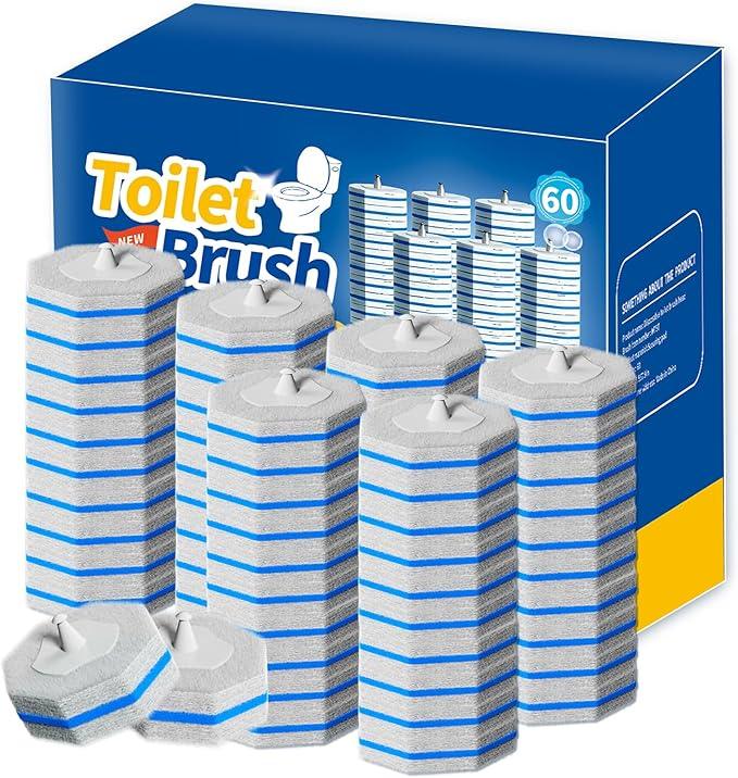 60PCS Toilet Wand Refills Compatible with Clorox Toilet Wand. Disposable Toilet Brush Refills. Bathroom Cleaning. Disposable Toilet Bowl. High-Density Disposable Toilet Brush Scrubber - ModernBath