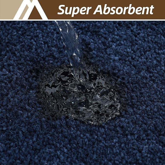 COSY HOMEER Bath Rugs for Bathroom Extra Thick- Anti-Slip Bath Mats Soft Plush Yarn Shaggy 100% Strong Mirco Polyeste Mat Living Room Bedroom Mat Floor Water Absorbent(Navy,24x36 - Inches) - ModernBath